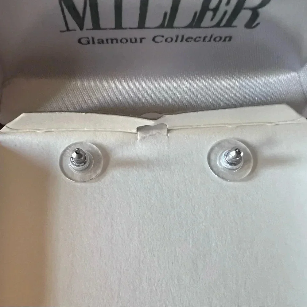 Vintage Nolan Miller Julia Crystal Drop Dangle Pierced Earrings Flower - Picture 4 of 4